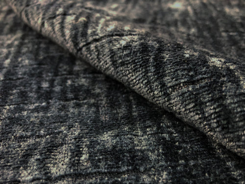Designer Cotton Charcoal Grey Textured Chenille Upholstery Drapery Fabric