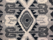 Load image into Gallery viewer, Robert Allen Sossano Batik Blue Navy Gray Kilim Ethnic Ikat Tribal Water &amp; Stain Resistant Southwestern American Indian Upholstery Fabric