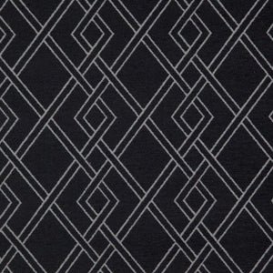 Alton Black Geometric Upholstery Fabric / Onyx