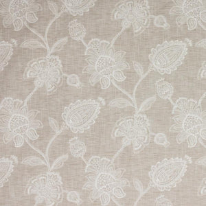 Ansley Park Embroidered Neutral Jacobean Drapery Fabric / Sandstone