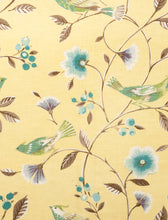 Load image into Gallery viewer, Floral Bird Botanical Drapery Fabric / Lemon