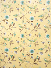 Load image into Gallery viewer, Floral Bird Botanical Drapery Fabric / Lemon