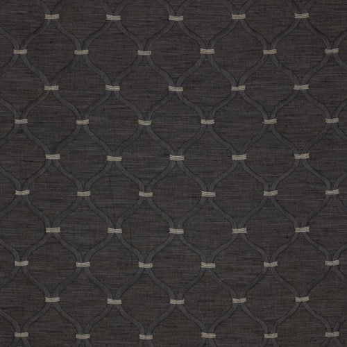 Romesco Trellis Dark Gray Geometric Fabric / Walnut