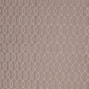 Stitch in Time Taupe Beige Embroidered Trellis Drapery Fabric / Mica