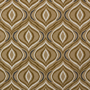 Tradewinds Brown Beige White Embroidered Drapery Fabric / Butternut