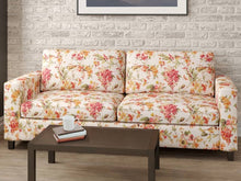 Load image into Gallery viewer, Cream Orange Green Red Bird Floral Upholstery Drapery Fabric