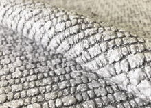 Load image into Gallery viewer, Designer Water &amp; Stain Resistant Nubby Grey Cream Boucle MCM Upholstery Fabric