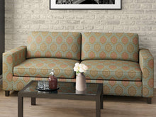 Load image into Gallery viewer, Heavy Duty Geometric Medallion Aqua Blue Beige Green Rose Pink Upholstery Drapery Fabric