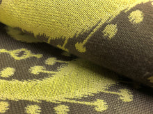 Load image into Gallery viewer, Kravet Medina Wasabi Brown Olive Chartreuse Green Ethnic Tribal Ikat Medallion Water Resistant Upholstery Fabric