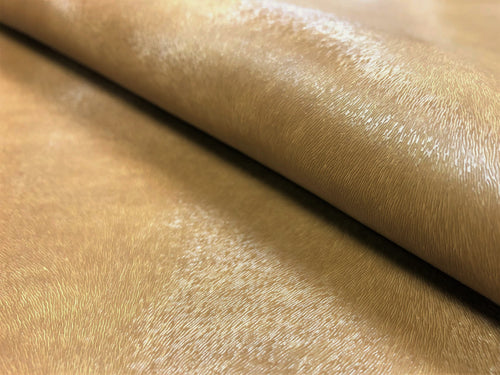 HBF Textiles Pony Skin Sable Island Caramel Brown Faux Leather Upholstery Vinyl