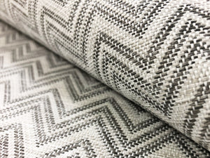 Designer Heavy Duty Gray Grey Herringbone Geometric Chevron MCM Mid Century Modern Upholstery Fabric
