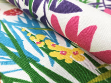 Load image into Gallery viewer, P Kaufmann Potting Shed Cotton Floral Green Hot Pink Blue Orange Purple Yellow Ivory Botanical Tropical Drapery Fabric