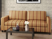 Load image into Gallery viewer, Heavy Duty Stripe Mustard Gold Burgundy Red Upholstery Drapery Fabric