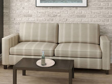 Load image into Gallery viewer, Crypton Water &amp; Stain Resistant Nautical Stripe Taupe Off White Upholstery Fabric
