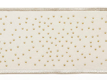 Load image into Gallery viewer, 3" Wide Silver Gold Beaded Velvet Cream Taupe Apricot Powder Grey Drapery Tape Trim