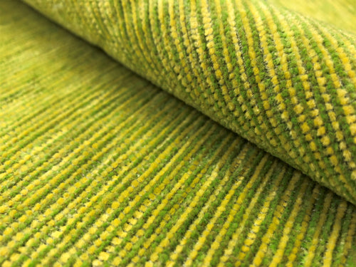 Lee Jofa Chartreuse Green Stripe Textured Mid Century Modern Chenille Water & Stain Resistant Upholstery Fabric