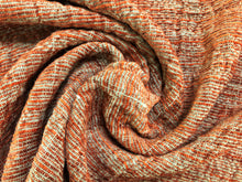 Load image into Gallery viewer, Designer Burnt Orange Taupe Woven Rustic Kilim Textured Ethnic Chenille Upholstery Fabric