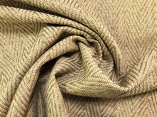 Load image into Gallery viewer, Taupe Cream Tan Textured Chevron Zig Zag Upholstery Fabric