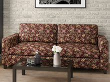 Load image into Gallery viewer, Heavy Duty Abstract Floral Tapestry Scarlet Red Cream Navy Blue Pink Green Upholstery Fabric