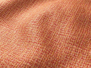 Water & Stain Resistant Orange Red Cream MCM Tweed Upholstery Fabric