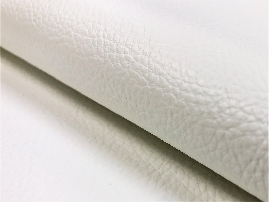 Designer Heavy Duty Off White Vegan Faux Leather Upholstery Vinyl / Oyster