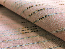 Load image into Gallery viewer, 1.75 Yds Designer Water &amp; Stain Resistant Mulberry Red Brown Black Stripe Upholstery Fabric
