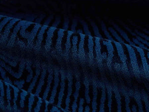 Heavy Duty Navy Blue Abstract Geometric Diamond Velvet Upholstery Drapery Fabric