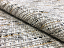 Load image into Gallery viewer, Designer Water &amp; Stain Resistant Beige Black Mustard Taupe Rustic Upholstery Drapery Fabric