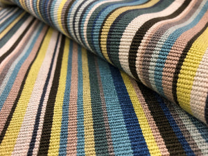 Designer Grospoint Chartreuse Yellow Teal Navy Blue Grey Beige Charcoal Black Stripe Velvet Upholstery Fabric