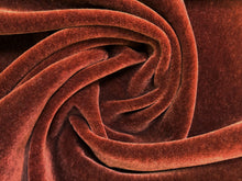 Load image into Gallery viewer, Caramel Brown Mohair Velvet Mid Century Modern Upholstery Fabric