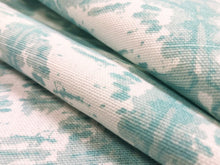Load image into Gallery viewer, Designer Seafoam Aqua White Abstract Cotton Drapery Fabric