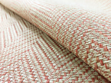Load image into Gallery viewer, 1.25 Yds Designer Rose Beige Woven Herringbone Geometric Chevron Upholstery Fabric