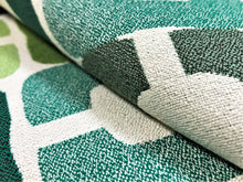 Load image into Gallery viewer, Indoor Outdoor Water &amp; Stain Resistant Olive Lime Emerald Green Geometric Abstract Upholstery Drapery Fabric