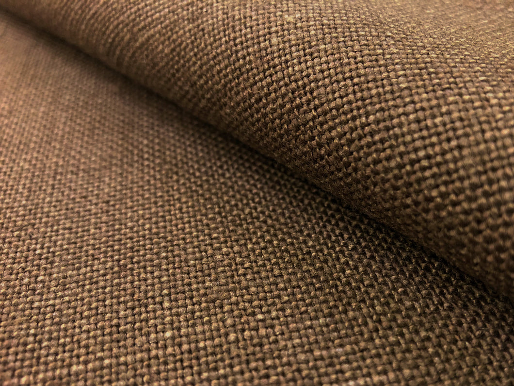 Brown Belgian Linen Upholstery Drapery Fabric