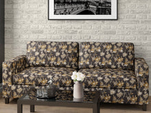 Load image into Gallery viewer, Heavy Duty Floral Tapestry Abstract Charcoal Black Mustard Beige Greige Ivory Upholstery Fabric