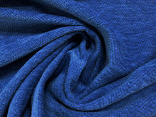 Load image into Gallery viewer, Designer Royal Blue Herringbone Chenille Mid Century Modern Upholstery Fabric