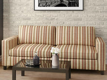 Load image into Gallery viewer, Heavy Duty Stripe Tapestry Brick Red Green Navy Blue Beige Upholstery Fabric