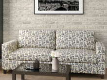 Load image into Gallery viewer, Heavy Duty Jacobean Floral Abstract Tapestry Navy Blue Off White Upholstery Fabric