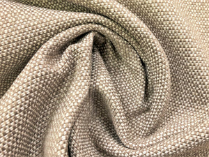 Designer Beige Taupe Cream Textured Woven Basketweave Mid Century Modern Neutral Upholstery Fabric