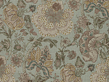 Load image into Gallery viewer, Seafoam Green Brown Teal Floral Upholstery Drapery Fabric