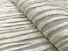 Load image into Gallery viewer, Designer Water &amp; Stain Resistant Beige Geometric Abstract Matelasse Herringbone Upholstery Drapery Fabric
