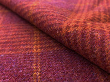 Load image into Gallery viewer, 1.5 Yds Designer Magenta Pink Orange Plaid Tweed Upholstery Fabric