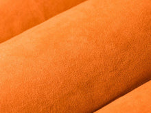 Load image into Gallery viewer, Caramel Orange Black Sage Faux Suede Drapery Fabric