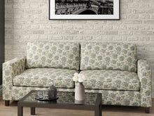 Load image into Gallery viewer, Heavy Duty Jacobean Floral Tapestry Navy Blue Aqua Teal Yellow Ivory Upholstery Fabric
