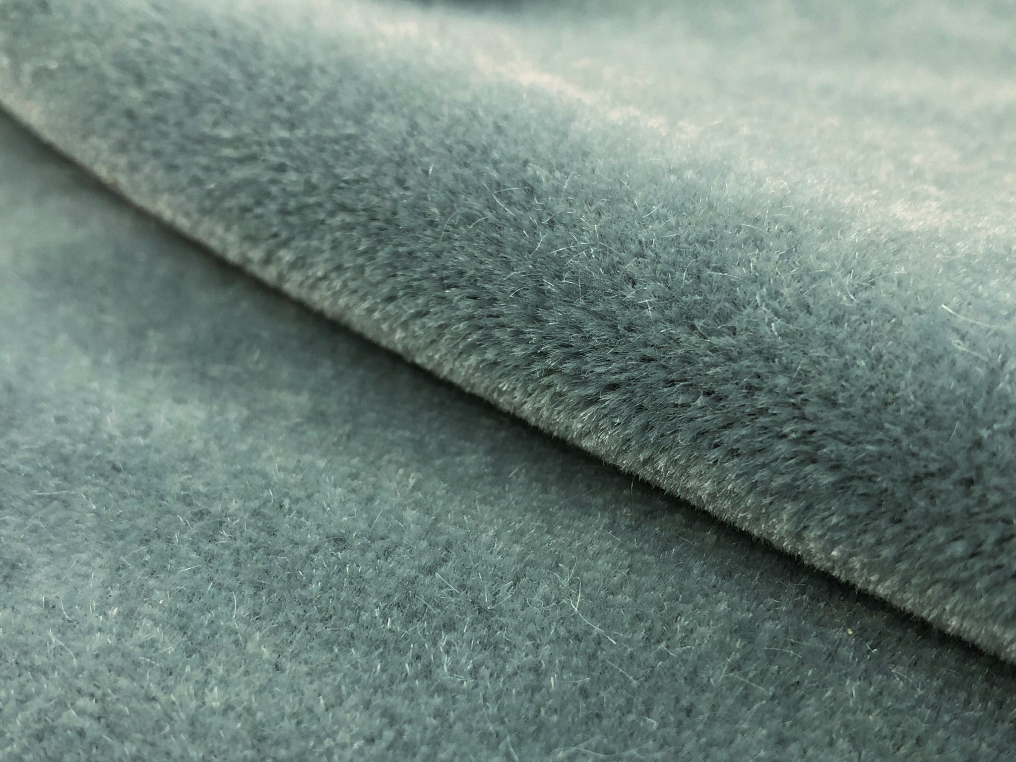 Steel Gray Blue Mohair Velvet Fabric, Fabric Bistro