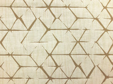 Load image into Gallery viewer, Opuzen Trapezoid Tan Reversible Abstract Cafe au Lait Beige Taupe Geometric Water &amp; Stain Resistant Upholstery Fabric