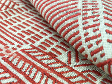 Load image into Gallery viewer, Pollack Helsinki Red Beige Abstract Scandinavian Upholstery Drapery Fabric