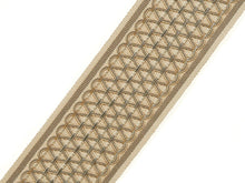 Load image into Gallery viewer, 3&quot; Wide Geometric Embroidered Taupe Beige Ivory Drapery Tape Trim