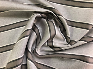 1.5 Yard Indoor Outdoor Gray White Charcoal Sunbrella Stripe Water Resistant Nautical Marine Upholstery Drapery Fabric