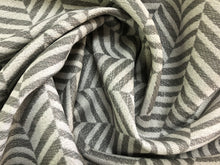 Load image into Gallery viewer, TDC Sant Inez Herringbone Gray Off White Abstract Geometric Indoor Outdoor Bella Dura Water Resistant Upholstery Fabric